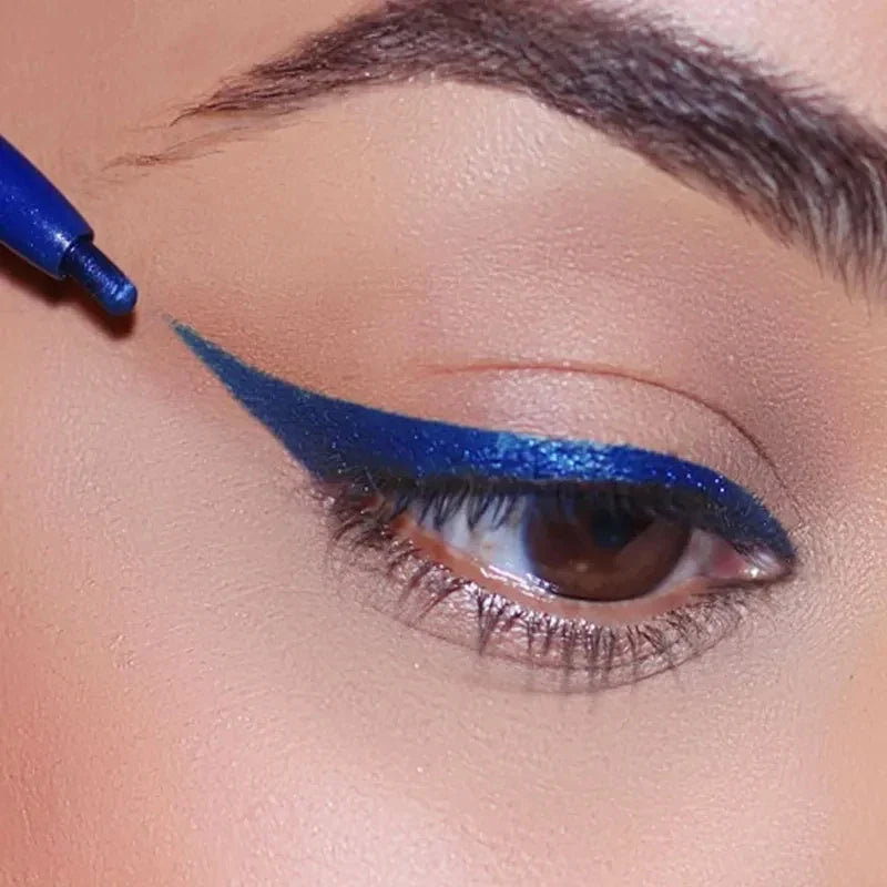 qgtao 7 Colors Waterproof 2 In 1 Eyeliner Lipliner Pencil Blue White Black Eyeliner Gel Pen Easy Wear Lasting Eyes Makeup Cosmetic