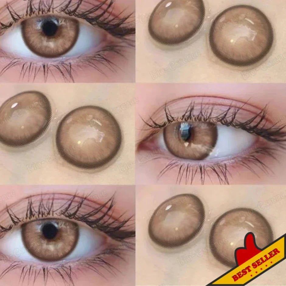 qgtao  1 Pair Colored Contact Lenses With Prescription Myopia Lenses Brown Contact Lenses High Quality Natural Lenses