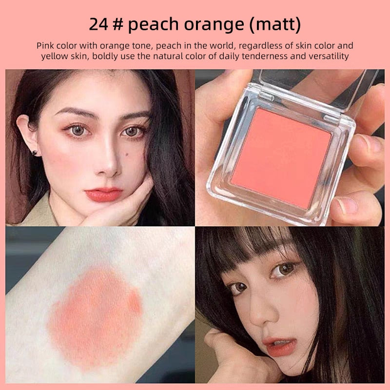 Blush Highlight Repair Blush Purple Blush Peach Color Matte Natural Milk Apricot Blush Makeup Portable Small Blush