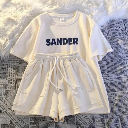 qgtao Fashion Women's Set Short Sleeve Sweatshirt and Shorts Suit 2024 Active Two 2 Piece Set Outfits Tracksuit