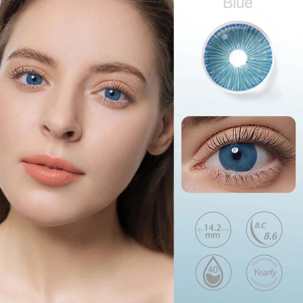 qgtao Colored Contact Lenses Natural Look Brown Eye Lenses Beauty pupils Blue contact Lenses Eye Cosmetic Color Lens