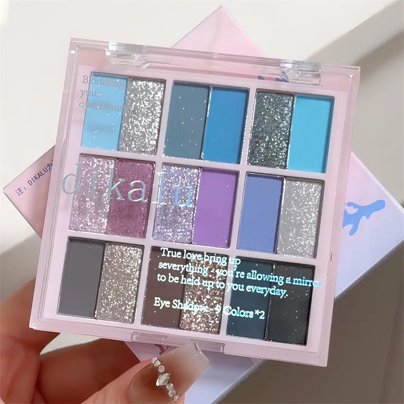 qgtao 18 Colors Color Blocking Eyeshadow Palette Korean Makeup Summer Ice Cream Color Eyeshadow Pink  Purple Makeup Palette Cosmetics