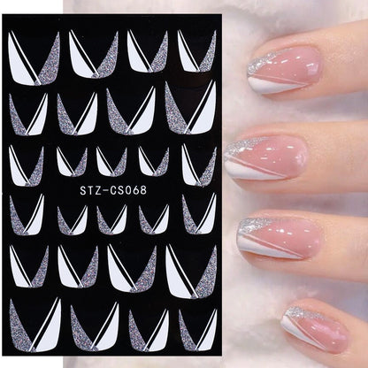 3D Christmas Sticker for Nails Cute Cartoon Sliders Snowflake Elk Xmas Tree Decal Gel Polisn Manicure Nail Art Decor SACA717-724