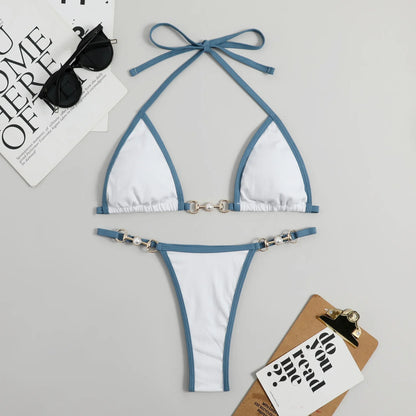 qgtao Sexy TwoPieces Bikini Set Women Random Print Bikini Set Push-Up Swimsuit Sandbeach Swimwear Bathing Suit