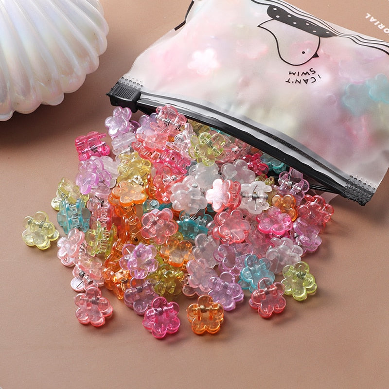 40Pcs Girls Cute Colorful Hair Clips Flower Star Crown Small Hair Claws Kids Sweet Hairpin Cartoons Fashion Hair Accessories