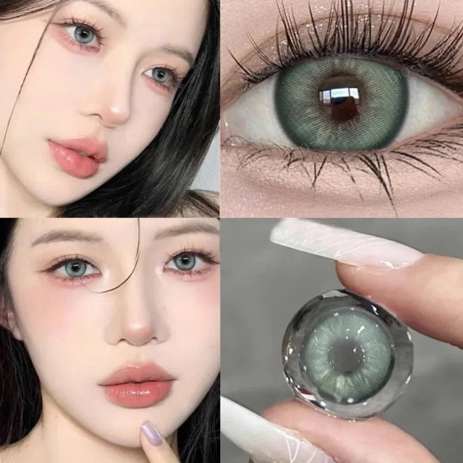 qgtao 1 Pair Myopia Lenses Colored Contact Lenses with Degree Natural Colored Eye Lenses with Diopters Blue Contact Lenses