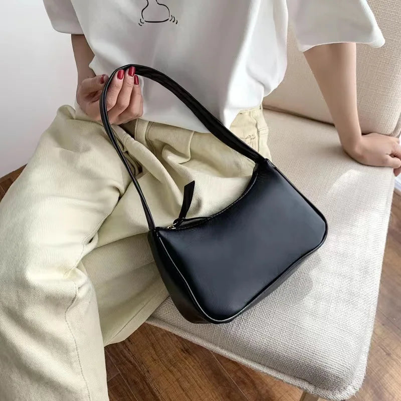 qgtao Fashion Simple Totes Bags for Women New Trendy Vintage Handbag Hot sale Female Small Subaxillary Bags Casual Mini Shoulder Bag