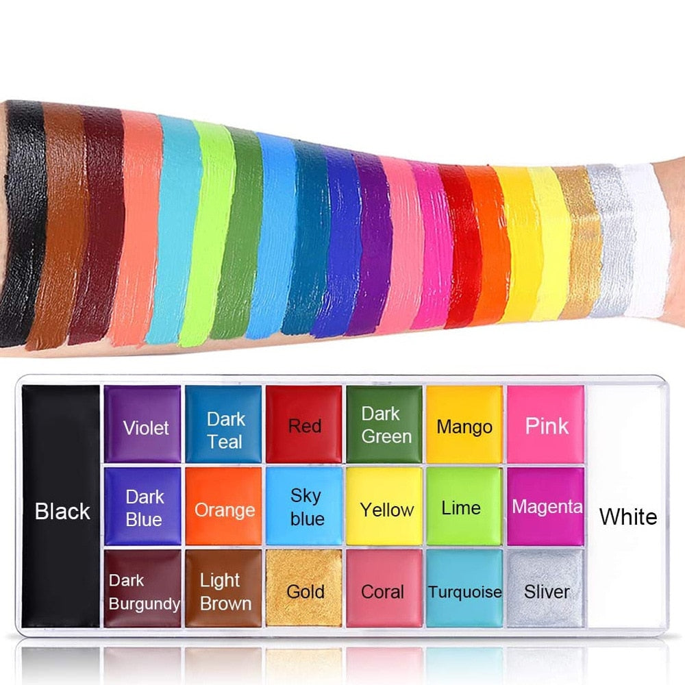 20 Colors Face Painting Oil Safe Kids Flash Tattoo Painting eye Art Make up Party Makeup Fancy Dress Beauty Palette