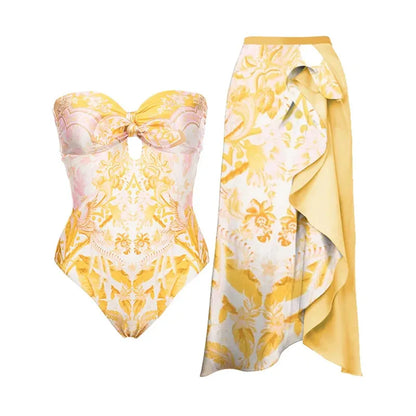qgtao New Arrival Push Up Women Bikini Set Floral Printed Ruffle Bikinis Strappy Bandage Swimwear Brazilian Biquini Bathing Suit