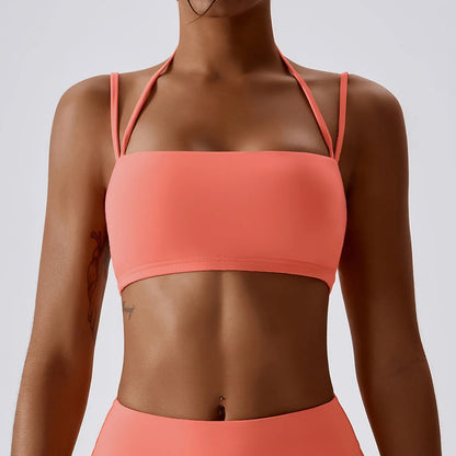 qgtao Women's Sports Underwear Gym High Strength Fitness Vest Shockproof Tight Quick-Drying Yoga Bra Outdoor Running Back Yoga Top