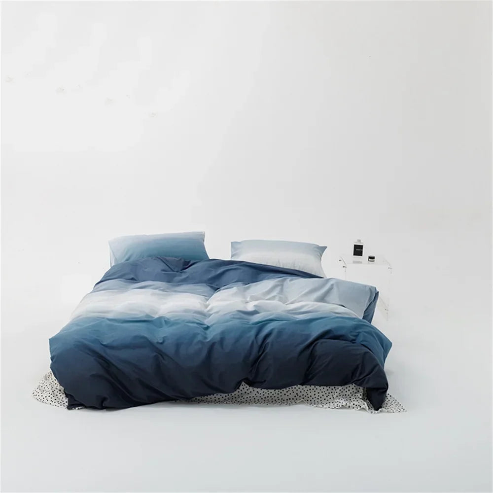 Yeknu Nordic Grey Blue Stripes Duvet Cover Set Cotton Queen King Size Bedding Set Bedlinens Sheet Pillowcases