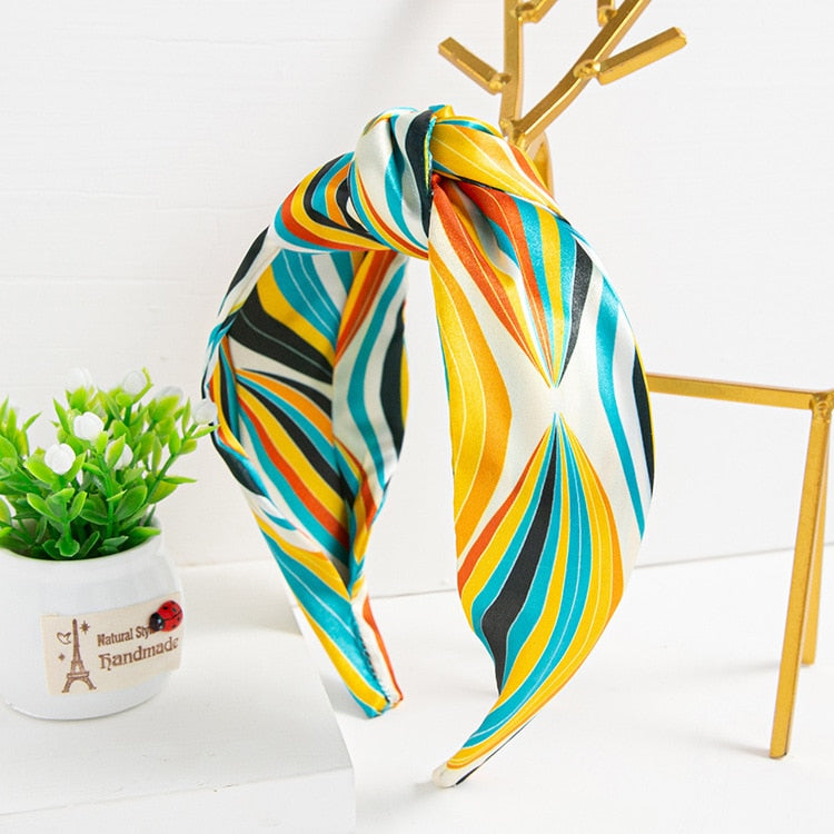 Solid Fabric Satin Hair Scarf Band Hairband for Women Girl Korea Headbands Fashion Accessorie