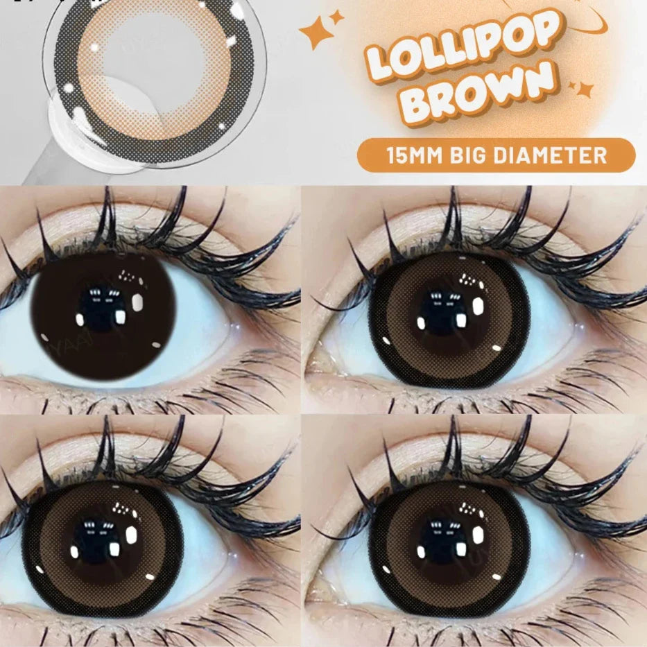 qgtao 15mm Big Diameter Black Lenses 14.5mm Lenses  Colored Contact Lenses for Eyes Big Eye Lenses Natural Look Lenses