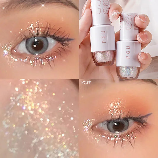 qgtao  Bright Shine Liquid Eye Shadow Glitter Highlighter Waterproof Pearlescent Sequins Lying Silkworm Fine Korean Cosmetic Makeup