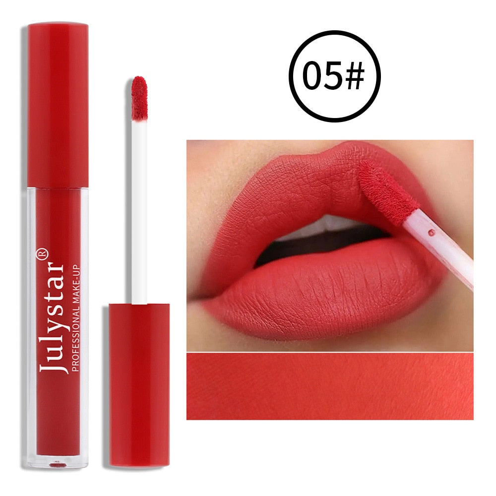 12 Colors Matte Velvet Lip Gloss Waterproof Long Lasting Liquid Lipstick Cosmetics Beauty Stay 24 Hours Makeup