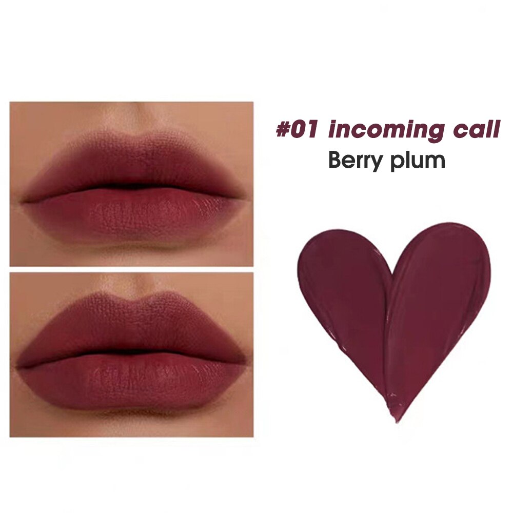 5 Colors Love Nude Matte Mousse Lip Gloss Waterproof Heart-shaped Liquid Lipstick Sexy Nude Red Lip Tint Women Makeup Cosmetics