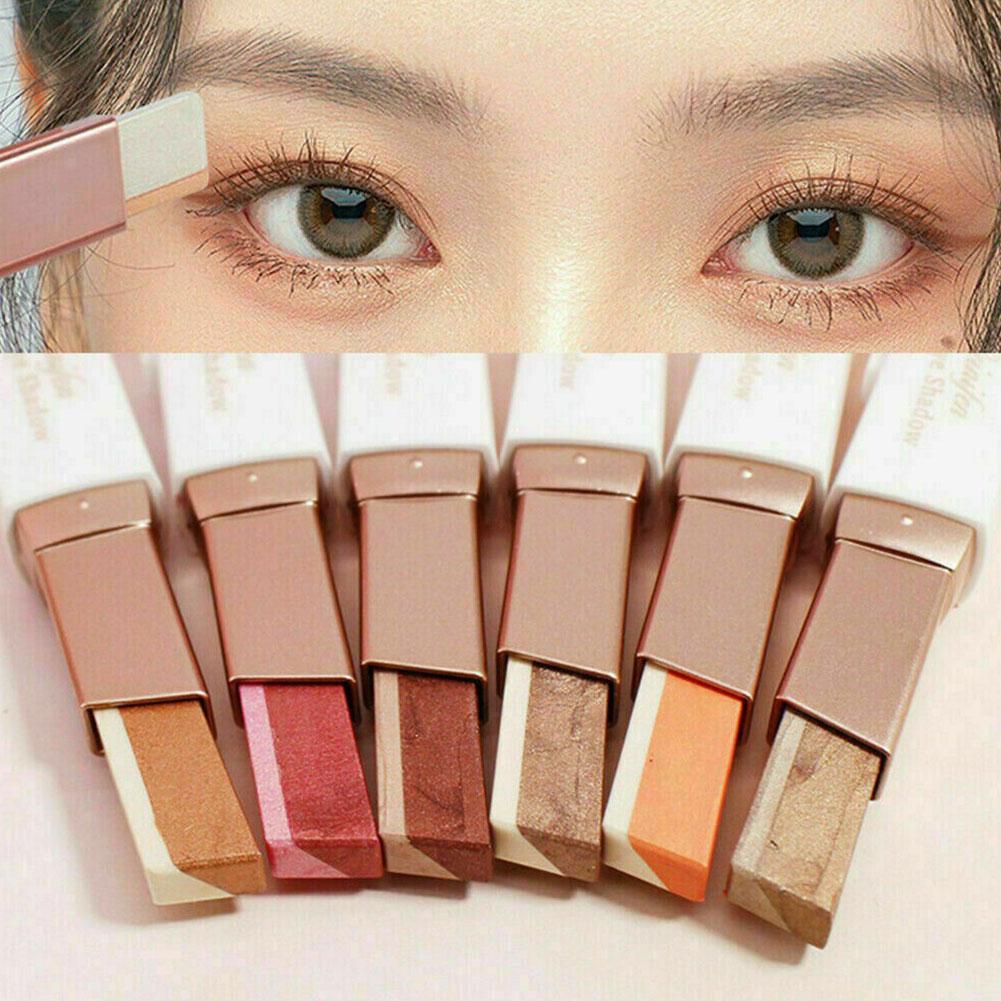 1Pcs Professional 2 In 1 Double Color Gradient Velvet Eye Shadow Stick Lazy Makeup Waterproof Lasting Shimmer Metallic Eyeshadow