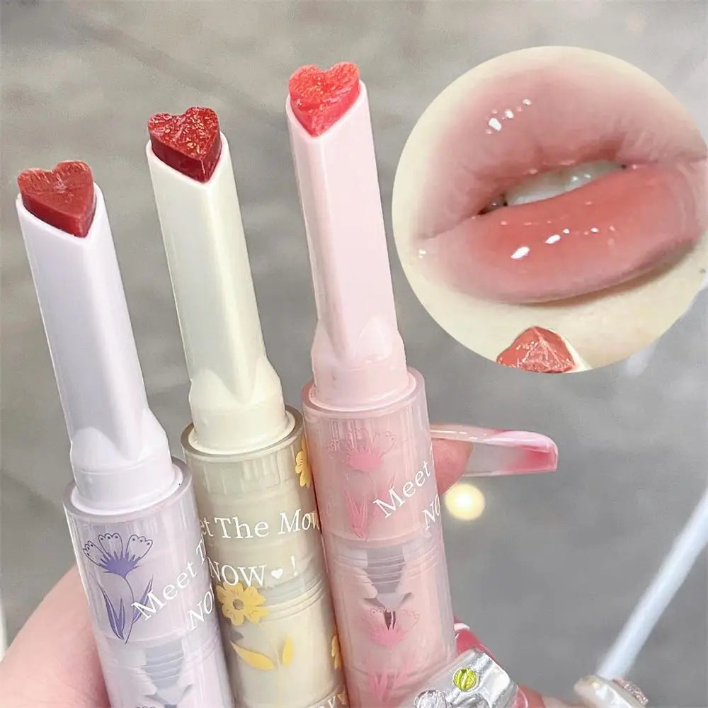 qgtao  Florette Clear Lip Glaze Flower Love Jelly Mirror Lipstick Waterproof Non-stick Cup Lipstick Transparent Korea Makeup