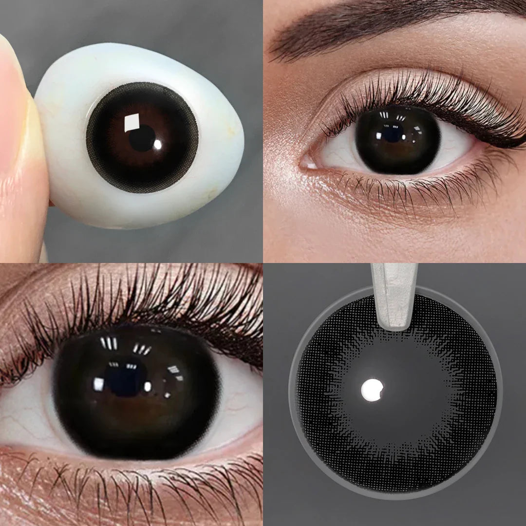 qgtao （0~-6.00）Natural Colored Contact Lenses with Prescription Myopia Lenses with Degree Brown Lenses Gray Pupils