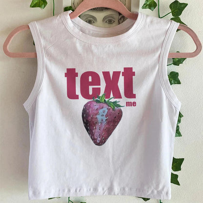 qgtao Y2k Street Crop Tops Women's Short Sleeve O Neck Clothes Sexy T-shirts Sling Vest Graphics Print Summer Female Slim Baby Tees