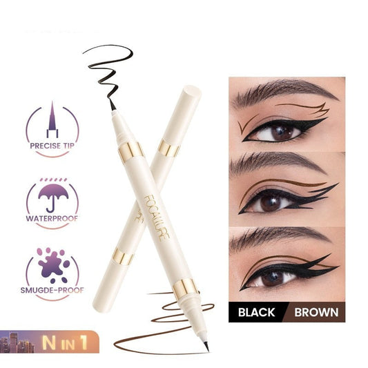 Double-ended Liquid Eyeliner Long Lasting Waterproof  Smudge-Proof  High Pigment Easy to Wear Eyes Makeup Cosmetics