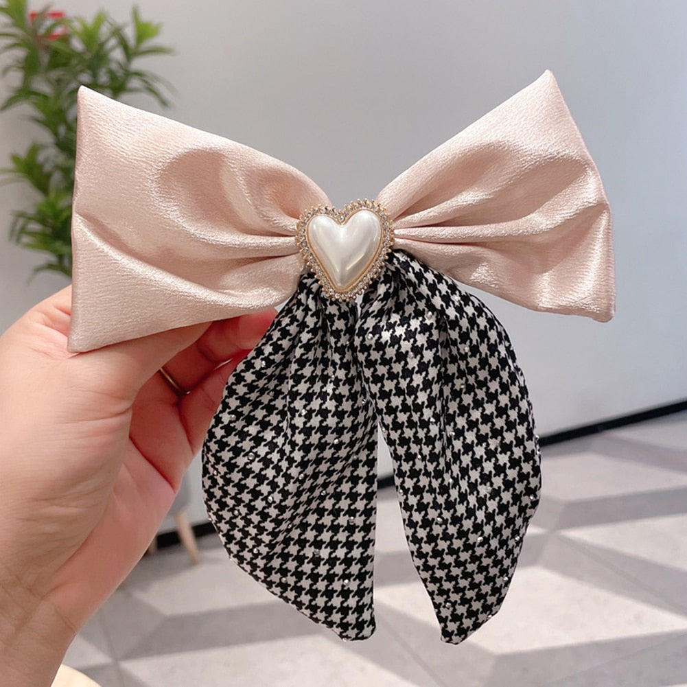 Wild Big Large Fashion Women Girls Hair Band Trendy Hairpin Casual Hair Clip Cute Ribbon Bow Ladies accessories Big Bow Barrette