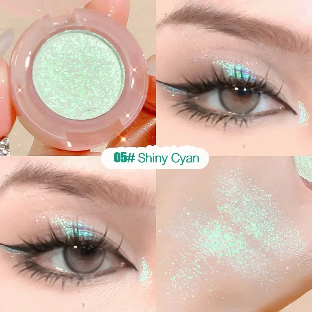 qgtao  -  Diamond Glitter Monochrome Eyeshadow Palette Discoloration Eyeshadow Highlighter Sequins Waterproof Lasting Eyes Makeup Pigments