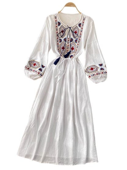 Boho embroidered long dress