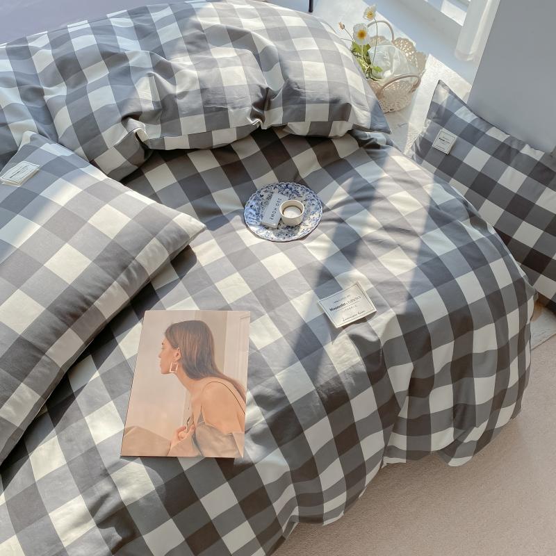 Yeknu 1pc 100%Cotton Duvet Cover Plaid Comforter Covers funda nordica cama 150 Single/Queen/King Quilt Cover(no pillowcase)