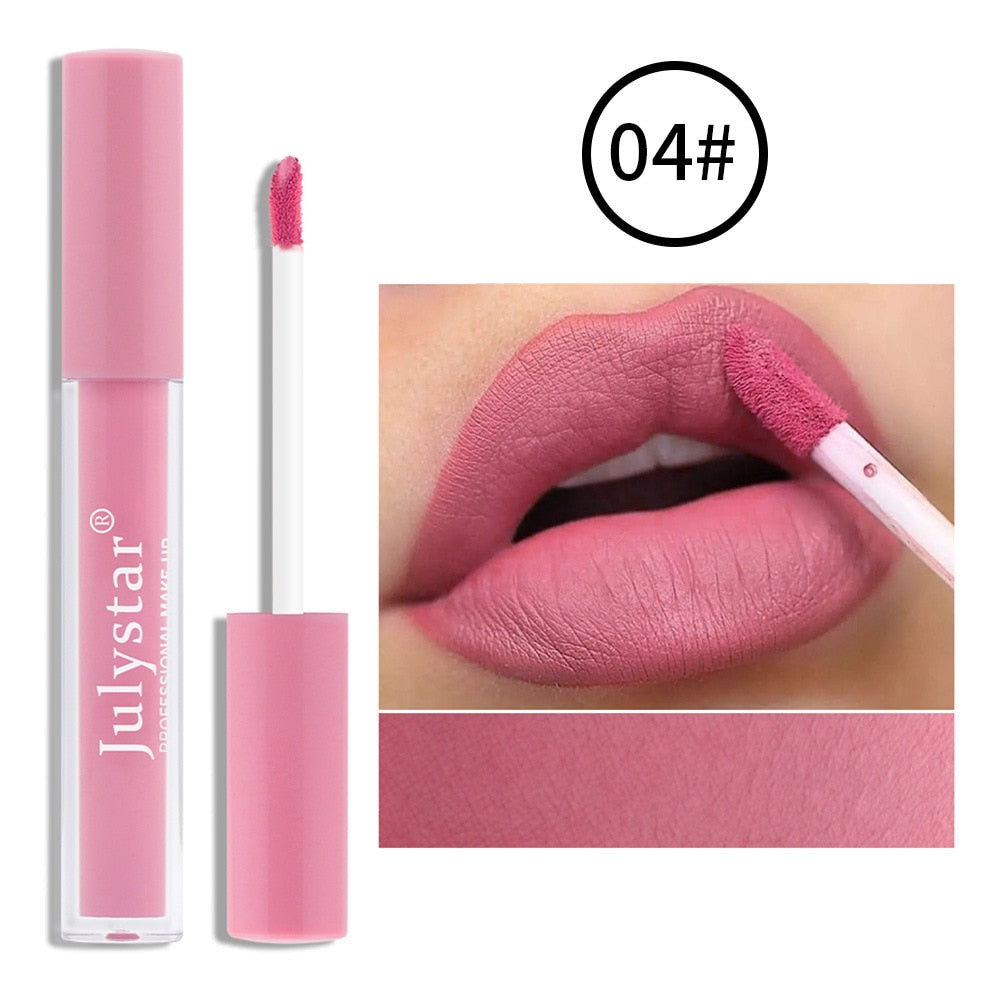 12 Colors Matte Velvet Lip Gloss Waterproof Long Lasting Liquid Lipstick Cosmetics Beauty Stay 24 Hours Makeup