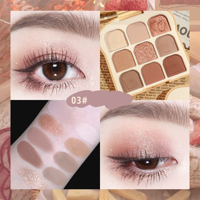 Autumn Rich Diamond Light Eyeshadow Palette Neutral Matte Shimmer Finish 9 Shades Makeup Palette Bronze Contour Powder Cosmetics