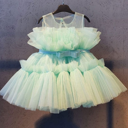 Summer Lace Princess Dresses For Kids 1-5 Year Birthday Dress Flowers Girls Dress Children's Birthday Party Costume Infant Dress
