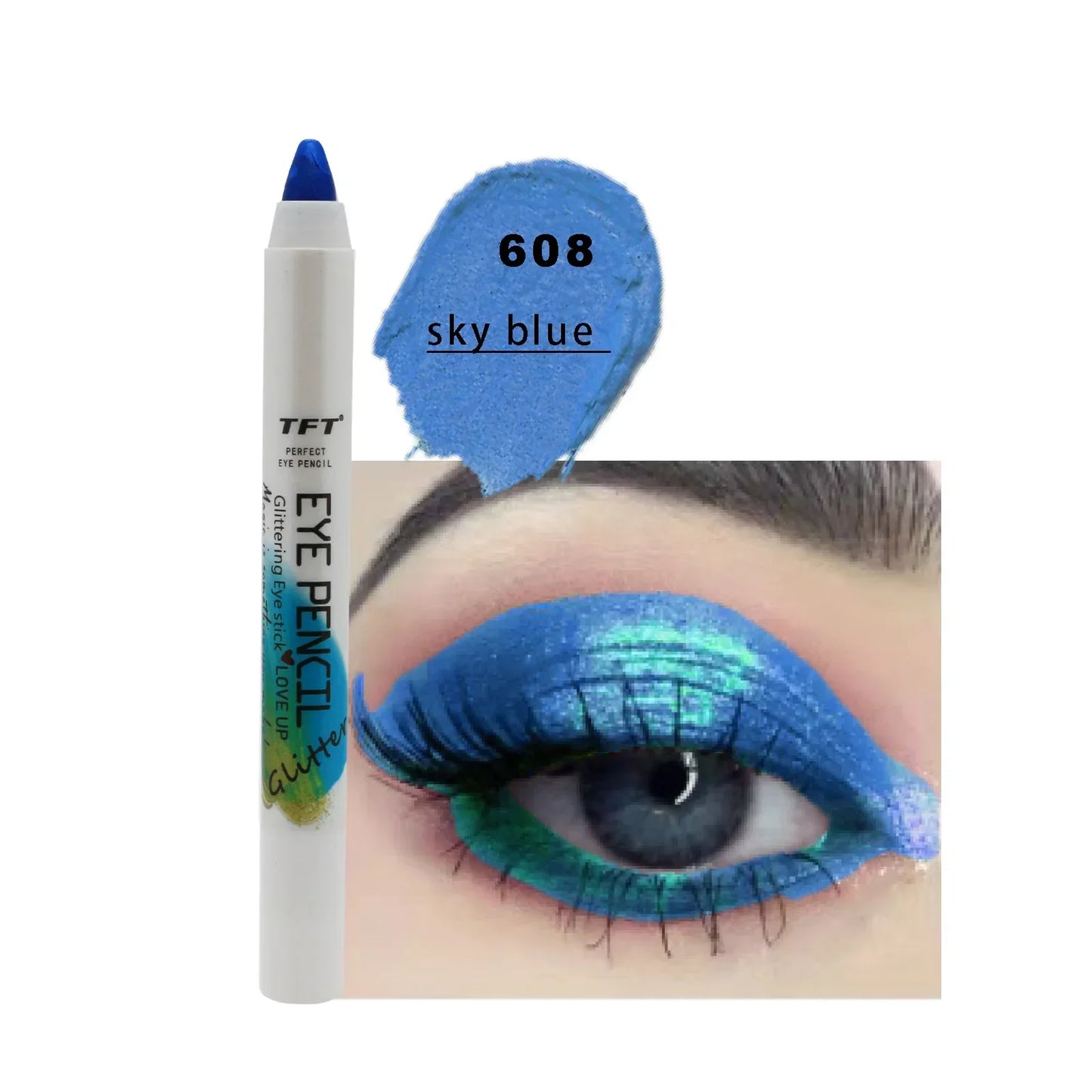 qgtao Pearlescent Eyeshadow Pencil Glitter Silkworm Liner Pen Highlighter Long Lasting Matte Eye Shadow Stick Eyes Makeup Cosmetics