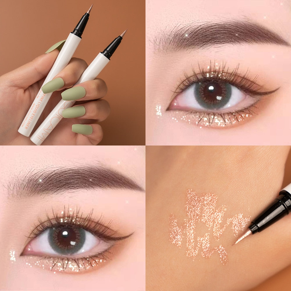 1PC Diamond Glitter Eye Liner Pencil Eye Makeup Highlighter Waterproof Pearl White Brighten Silkworm Shadow Liquid Eyeliner Pen