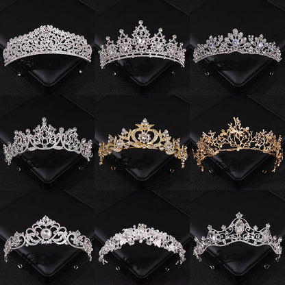 Simulated Pearls Crystal Wedding Tiaras And Crowns For Queen Princess Diadems Gold Silver Color Women Hair Jewelry Hot Sale