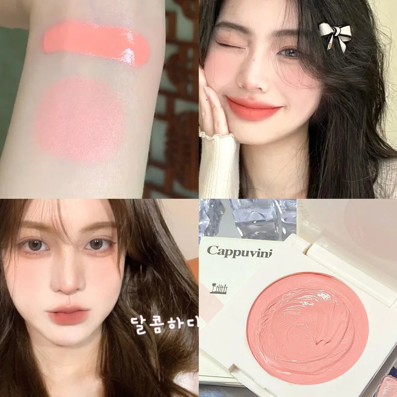 qgtao Monochrome Blush Purple Pink Cheek Tint Cream Natural Lasting Matte Brighten Face Makeup Rouge Contour Shadow Palette Cosmetics