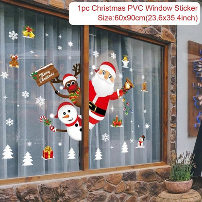 Christmas Wall Window Stickers Marry Christmas Decoration For Home  Christmas Ornaments Xmas Navidad Gift New Year 2023