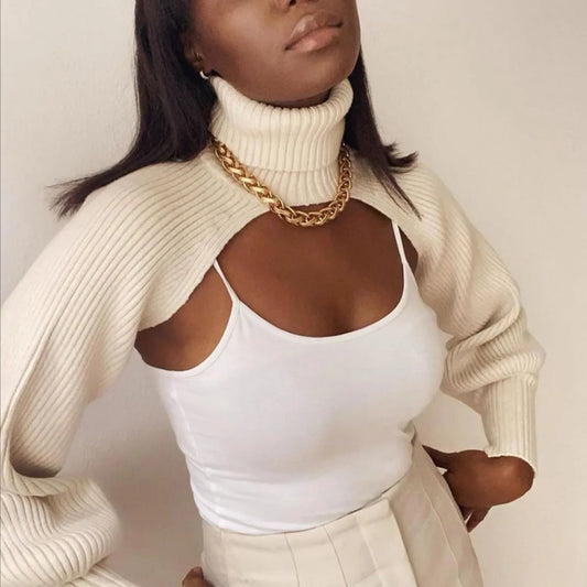 Women Ultra-short Sweater Coat 2022 Autumn Winter Long Sleeve Loose Knitted Crop Tops Solid Color Sexy Cardigan Sweaters Tops