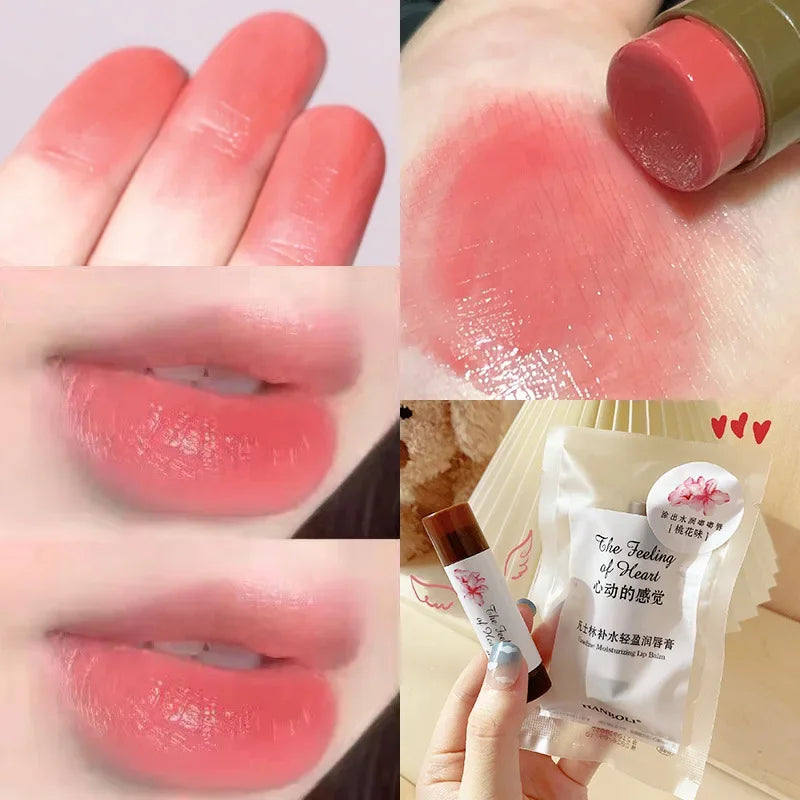 qgtao Colored Moisturizing Lip Balm Set Makeup Jelly Nude Rose Black Tea Lipstick Almond Coffee Lip Tint Primer Colorless Lips Care