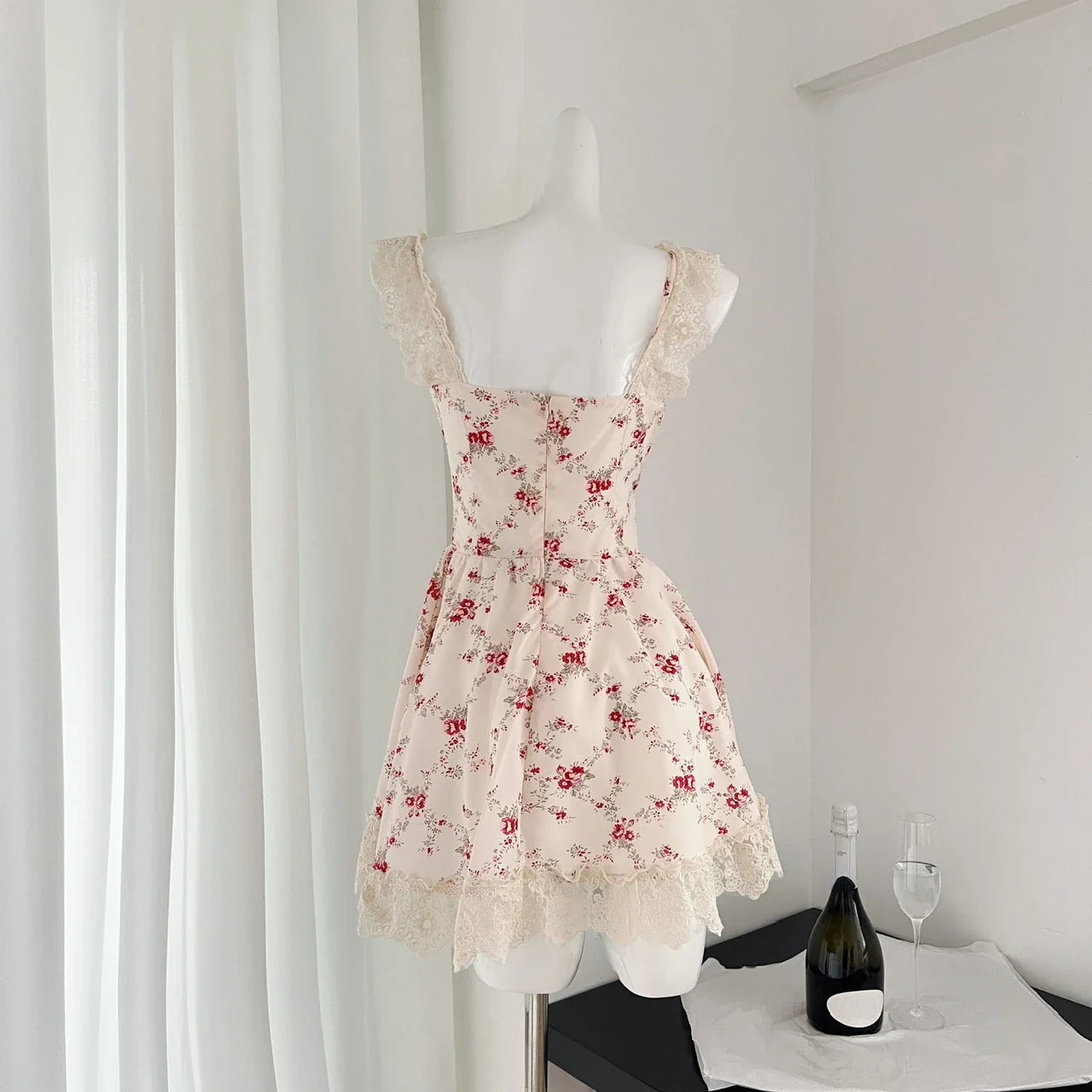 qgtao French 2 Piece Dress Sets Women Casual Y2k Floral Mini Dress Beach Style Korean Fashion 2000s Y2k Vintage Clothing Sleeveless