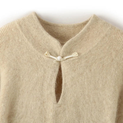 qgtao 100% Mink Cashmere Dress Women's Stand up collar Pullover Long Skirt Slim Fit Fashion Long Warm Dress Autumn Winter Solid Color