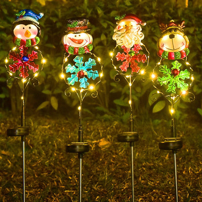 qgtao  Christmas Solar LED Garden Light Yard Lawn Snowman Elk Penguin Night Lamp Landscape Garden Home Decoration Outdoor Santa Claus