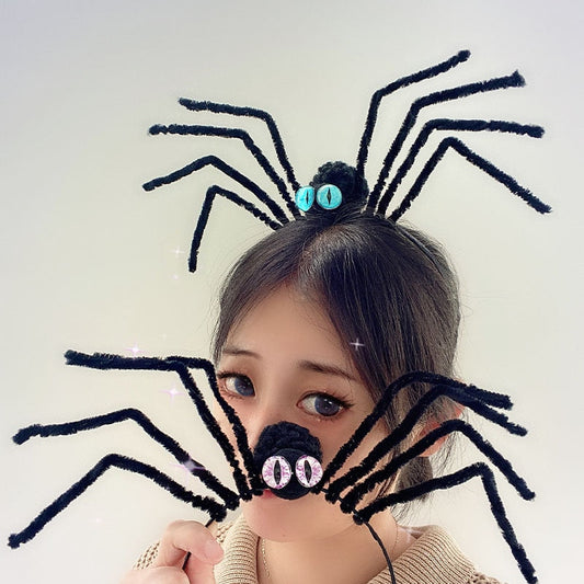 Halloween Spider Headdress Creative Funny Spider Performance Masquerade Dress Up Spider Headband Happy Helloween Party Decor