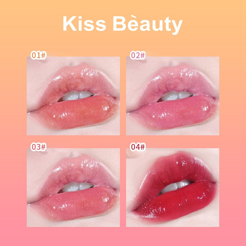 Water Lip Mirror Water Lip Gloss Lip Glaze Transparent Glass Lip Oil Waterproof Liquid Lipstick Nude Brown Clear Tint Makeup