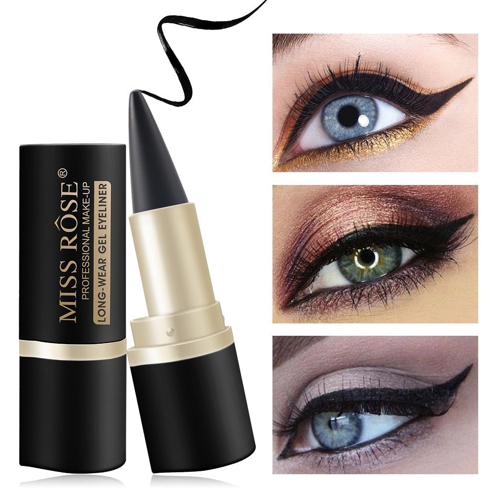 Waterproof Black Eyeliner Cream Long Lasting Matte Quick Drying Eye Liner Gel Easy To Wear Eyeliner Pen Eyes Makeup Cosmetic 1PC