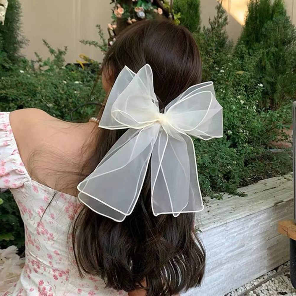 Wild Big Large Fashion Women Girls Hair Band Trendy Hairpin Casual Hair Clip Cute Ribbon Bow Ladies accessories Big Bow Barrette