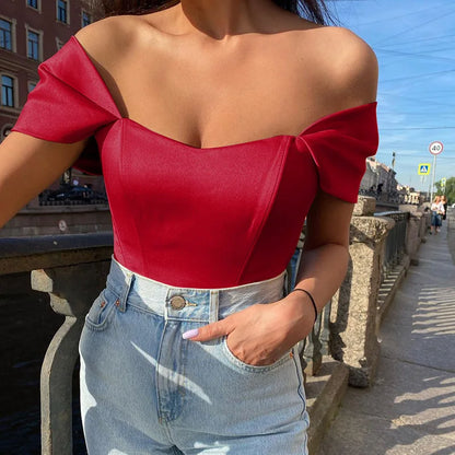 qgtao Elegant Satin Corset Top for Women Bodycon Summer Fashion Sleeveless Backless Cropped Tops Club Party Clothes