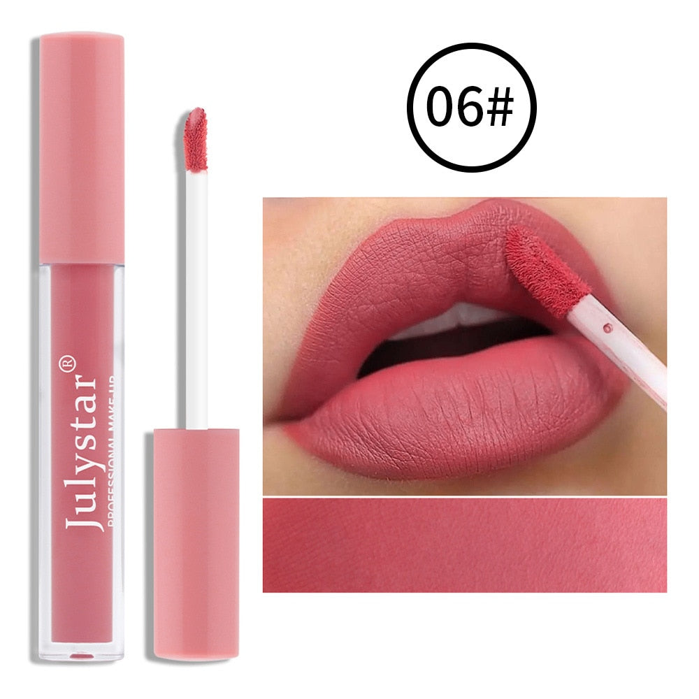 12 Colors Matte Velvet Lip Gloss Waterproof Long Lasting Liquid Lipstick Cosmetics Beauty Stay 24 Hours Makeup