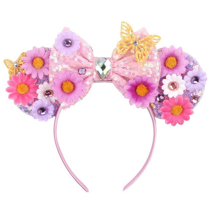 Children Hair Accessories Kids Party Encanto Headband Baby Bridesmaid Mouse Ear Hair Band Teens Wedding Sparkle Sequins Headwear