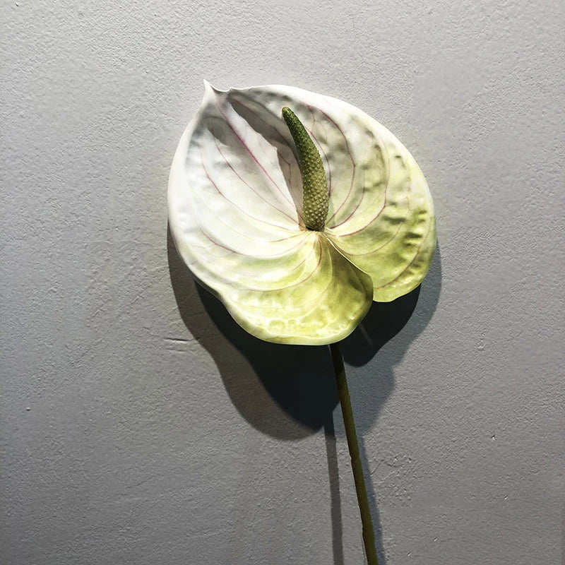 qgtao 1pc Artificial Flower Real Touch Anthurium Lotus Wedding Bride Fake Flower Plant DIY Party Christmas Home Decoration Accessories